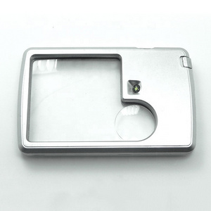 3X 6X Pocket Mini Card Type Square Magnifying Glass with LED Light for Seniors Book Reading Jewelry