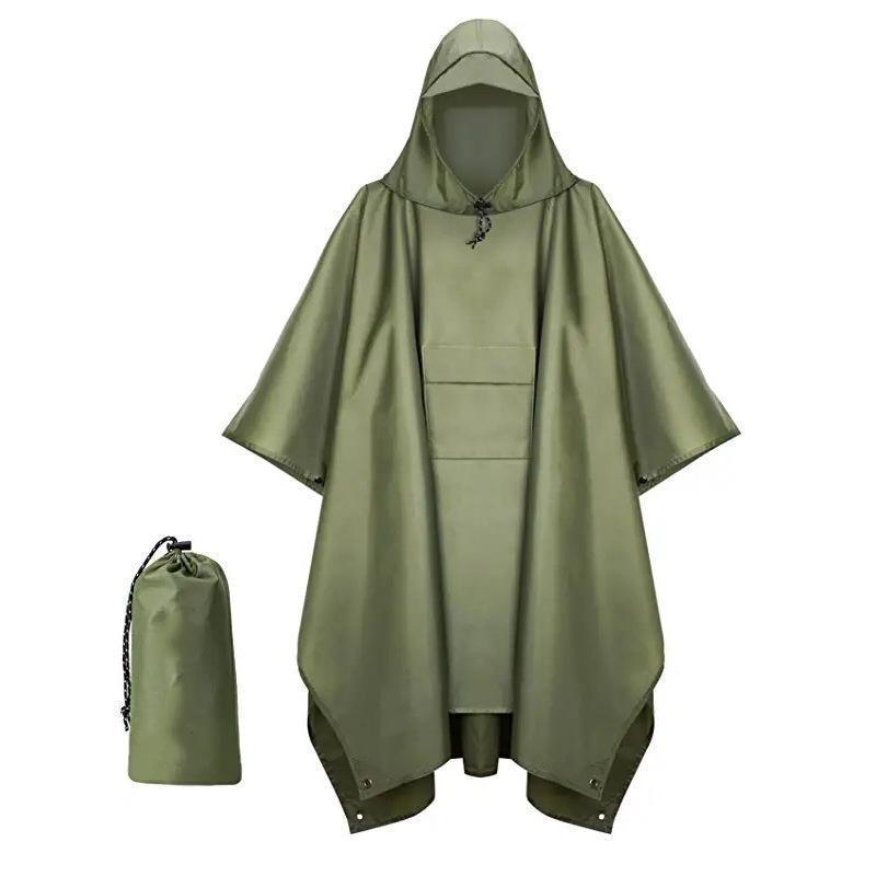 Outdoor 3 in 1 Raincoat Canopy Waterproof Polyester Taffeta  PU Coating Rain Poncho with Backpack