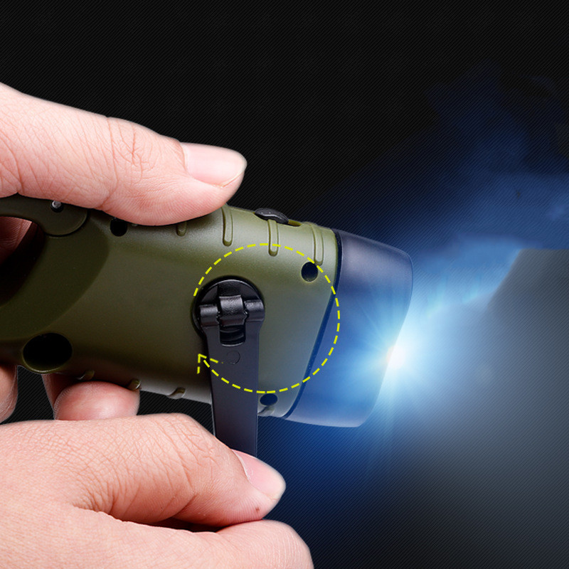 Camping Survival Torch Hand Crank Solar Powered Flashlight Emergency Rechargeable Led Flashlight