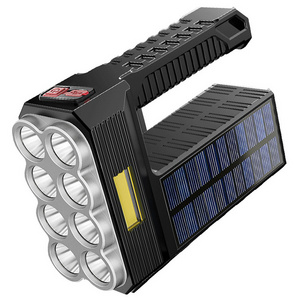 LED Solar Powered USB Ultra Bright Handheld Emergency Long Range COB Flashlight Torches