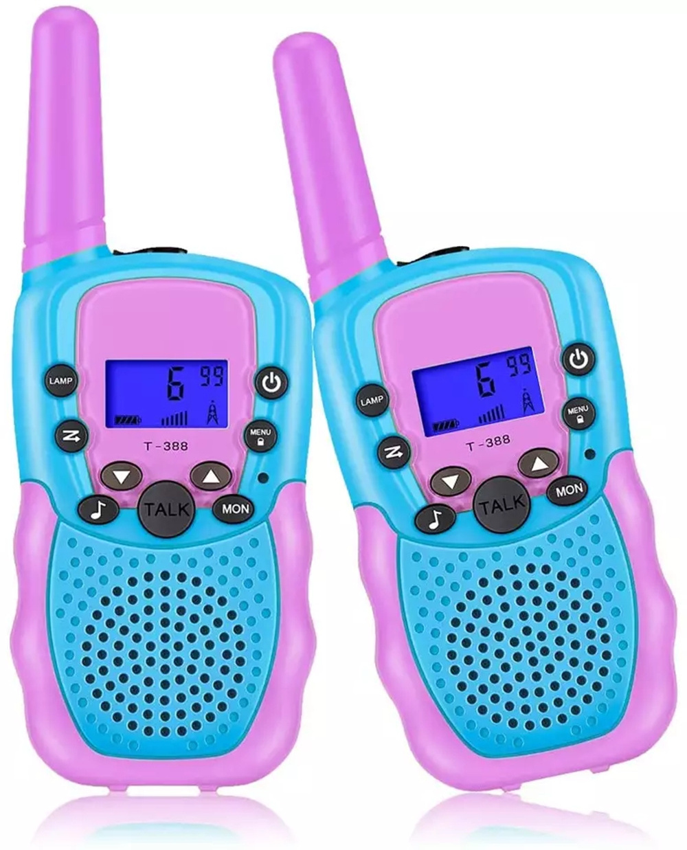 Kids Walkie Talkies 22 Channels 2 Way Radio Toy  LCD Flashlight 3 Miles Range Walkie Talkie for Outside Camping