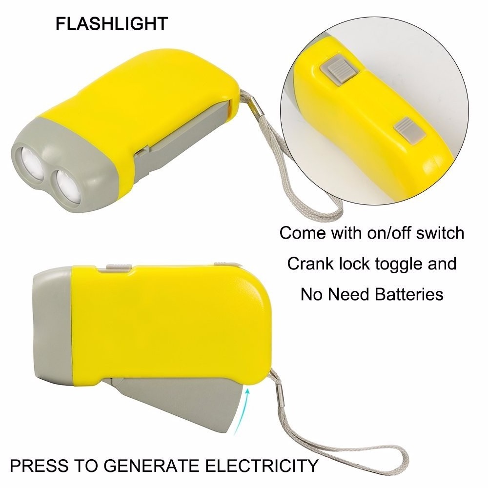 Promotional Flashlights Hand Crank Torch Light Battery Free Hand Press LED Flashlights