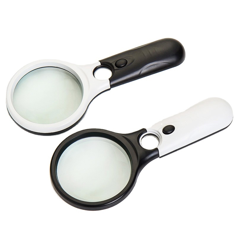 3 LED Lights Magnifying Glass Lens Jewelry Loupe 10x 20x Handheld Reading Magnifier