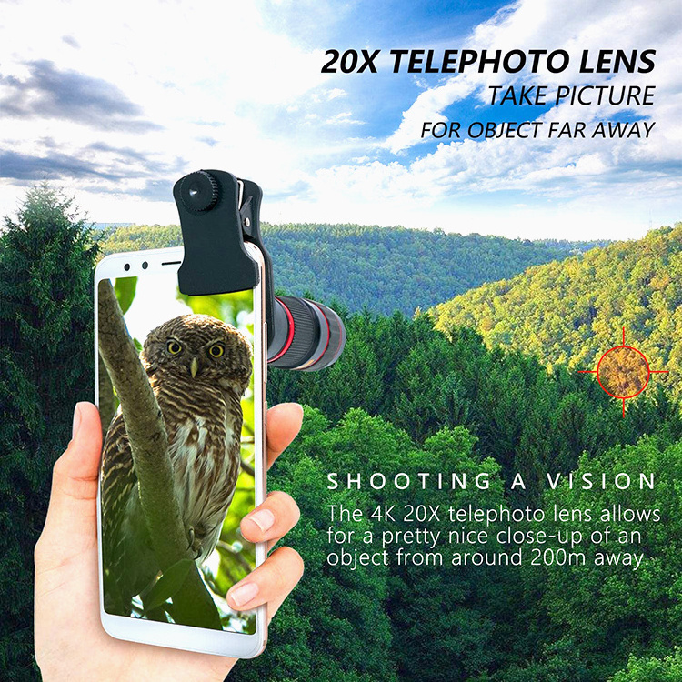 Zoom Mobile Phone Monocular Telescope 20X Camera Lens for iPhone Samsung Android