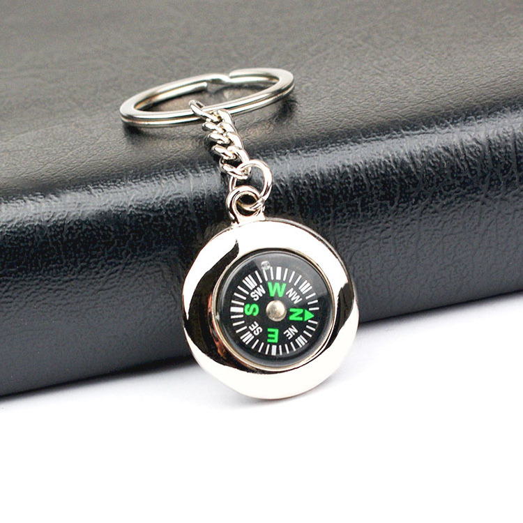 Laser Logo Lightweight Hanging Luggage Backpack Compass Pendant Keychain Set Pocket Metal Compass