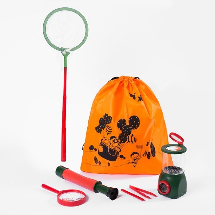 Children's Toy Set Outdoor Adventure Magnifying Glass Telescope Compass Hand Cranked Flashlight