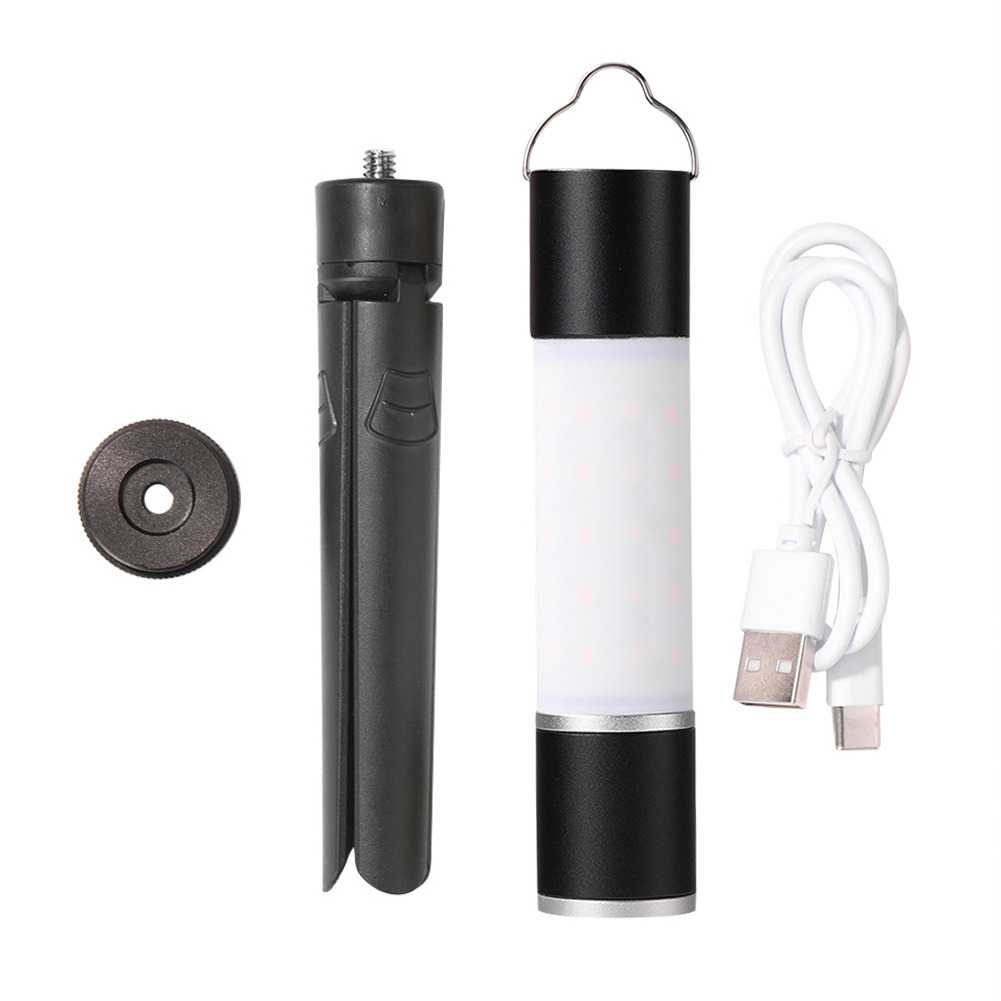 Outdoor Camping Multifunctional Rechargeable Retractable Emergency Charger LED Telescopic Flashlight with Tripod Nuts