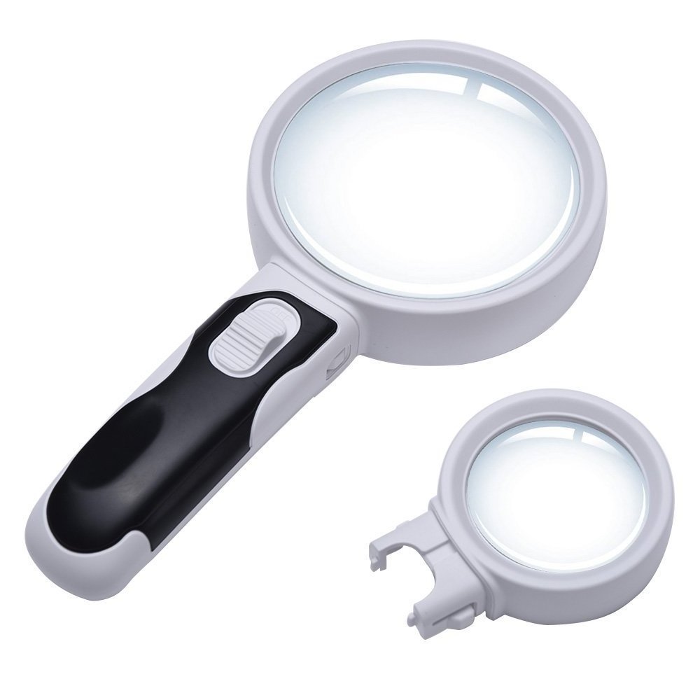 LED Illuminated Magnifier with Lights for Seniors Reading Magnifying Glass