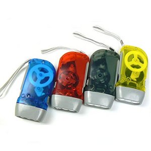 Hand-Powered  Immediate Emergency No- Battery Required and Translucent Case 3 LED Hand Crank Flashlight