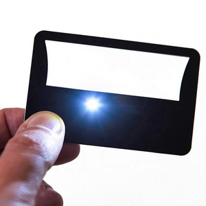 JAXY Credit Card PVC Magnify Glasses with LED light OEM logo Reading LED Magnifier