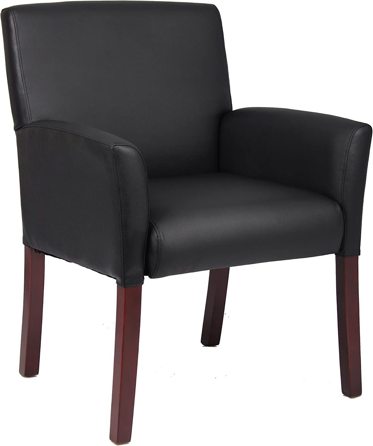 THLCr - 0037 Modern American Style Arm Guest Chair with Mahogany Finish in Black For living room Furniture