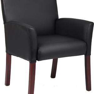 THLCr - 0037 Modern American Style Arm Guest Chair with Mahogany Finish in Black For living room Furniture