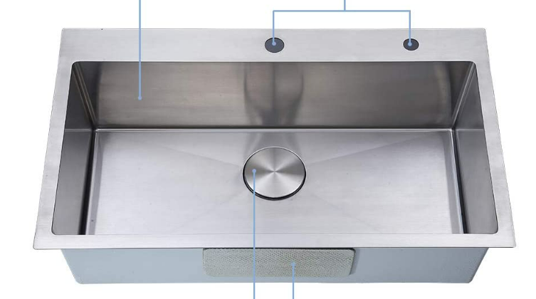 TRIHO TRs-1015  Topmount Single Bowl Stainless Steel Drop in Kitchen Sink