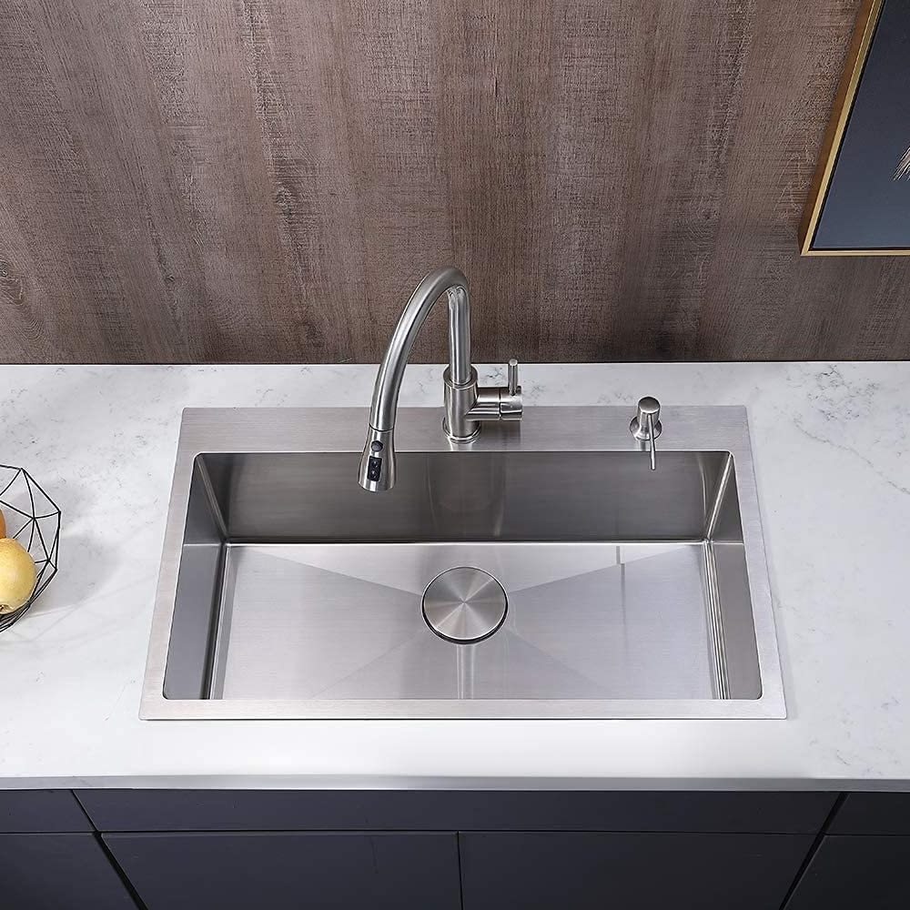 TRIHO TRs-1015  Topmount Single Bowl Stainless Steel Drop in Kitchen Sink