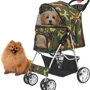 TH-PSP-232 American Standard Manufacturer Pet Stroller Style Steel Frame Pet Trolley With Brake for Wheel