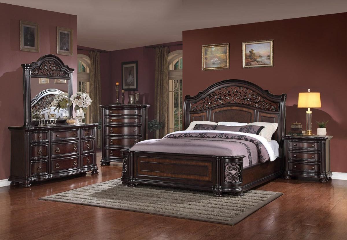 High Quality Luxury Antique French Style European Solid Wood Bedroom Furniturewooden Box Bed Design Royal Bed