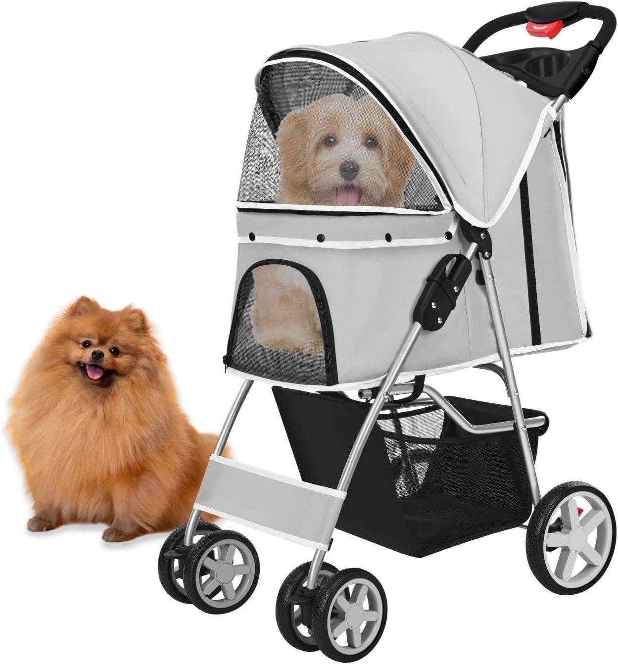 TH-PSP-048 Vietnam Factory Price Durable Material Rotate wheels Dog pet stroller Cart for all seasons