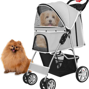 TH-PSP-048 Vietnam Factory Price Durable Material Rotate wheels Dog pet stroller Cart for all seasons