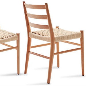 THLCr - 0031American Wooden Frame Sturdy Living Room Chairs Set of 2 with Natural Rattan Seat