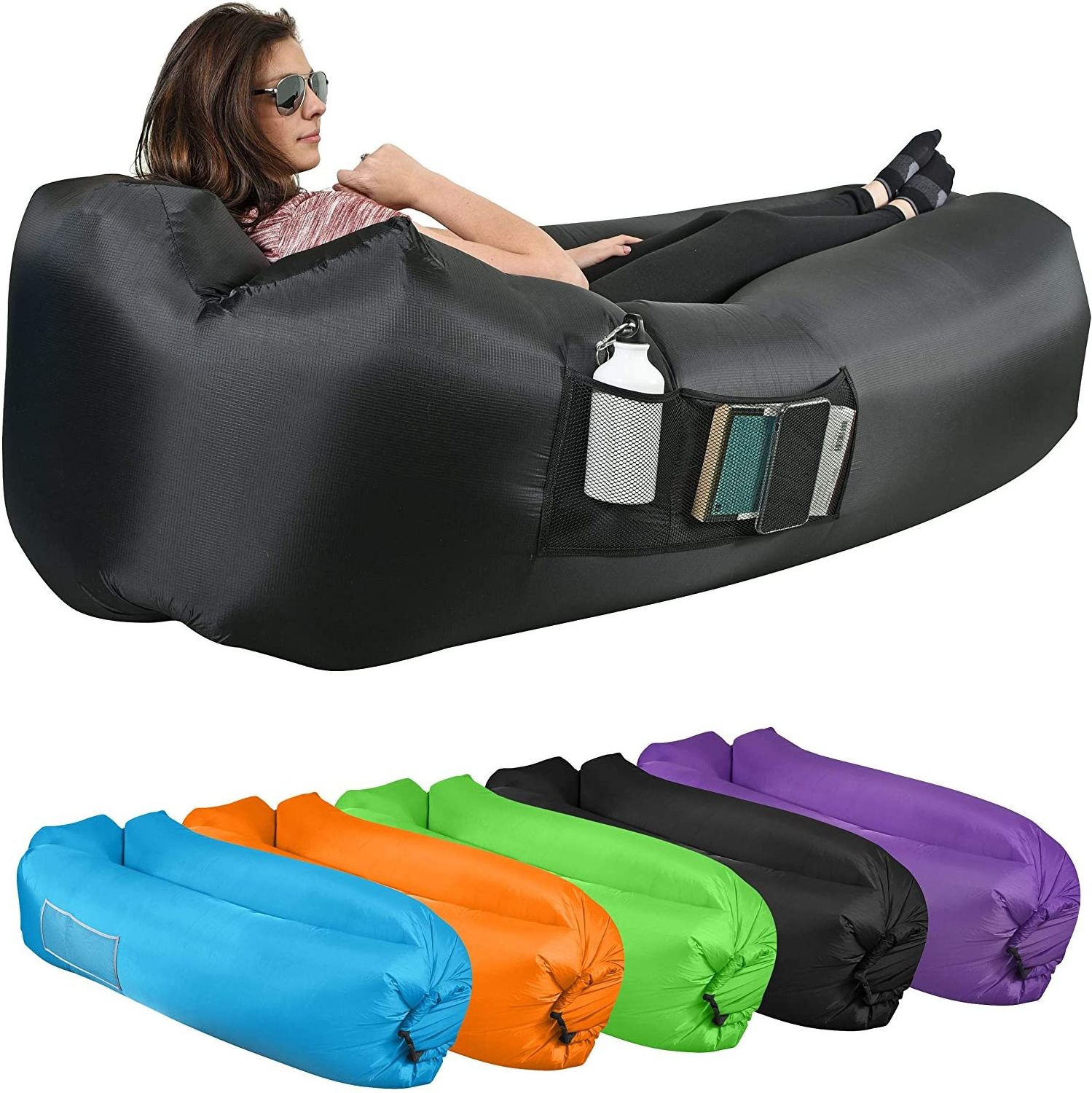 TRIHO S81018 Custom Lazy Silla Inflables Outdoor Air Pump Lounge Sofa Bed Inflatable Movie Chair Couch Sofa Adult Relax Seat Set