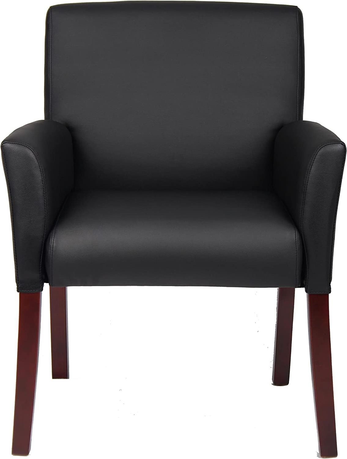 THLCr - 0037 Modern American Style Arm Guest Chair with Mahogany Finish in Black For living room Furniture