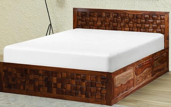 Luxury Wooden Furniture European Royal Style King Size Solid Wood Double Bed