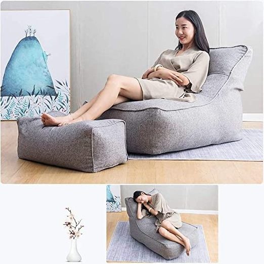 TRIHO S81792 L Model Bean Bag Adults Kids Home Decor Soft Comfy Seat Sofa Couch Cover Lazy Lounger Chair Sofa Cover