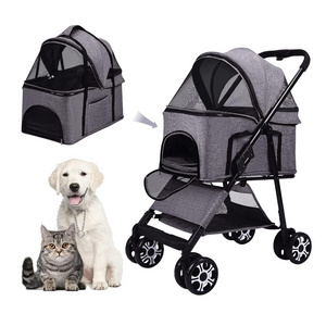 TH-PSP-407 Latest Model Wheel Pet Stroller Cat Stroller Lightweight Foldable Portable Compact Jogger Pet Gear