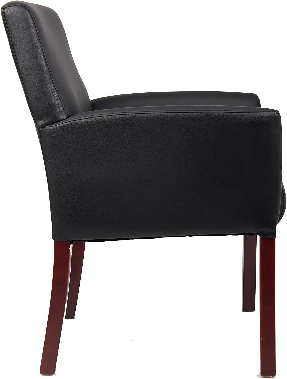 THLCr - 0037 Modern American Style Arm Guest Chair with Mahogany Finish in Black For living room Furniture