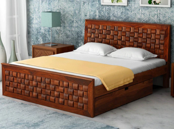 Luxury Wooden Furniture European Royal Style King Size Solid Wood Double Bed