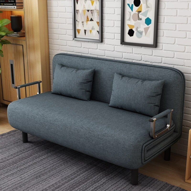 TRIHO S81241 Multifunctional Foldable Simple Lazy Sofa Bed Small Apartment Living Room Double Sitting And Sleeping Dual-use Sofa