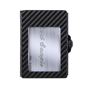 Wholesale carbon Fiber Card Case Steel Business Card Holder Name Card Holder