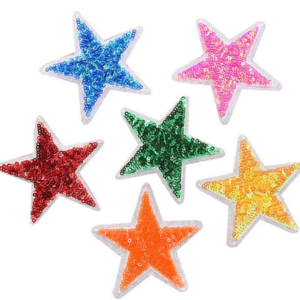 Embroidered  Sequins Sew Patch Large Star Sequins Applique For Clothes Curtain Home Wedding Party Deco