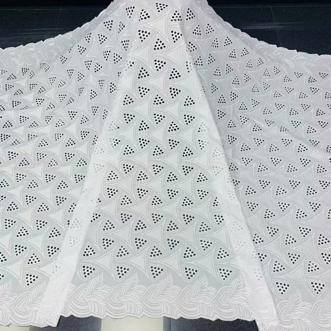 High Quality Embroidery French Swiss Voile Lace African Lace Fabric Nigeria 100% Cotton Lace For Wedding Party Dress FC20201216