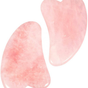 pink rose quartz gua sha board skin renewal natural handmade healing jade stone guasha scraping facial massage tools