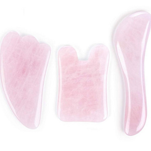 natural jade rose quartz green aventurine gemstone OEM custom logo Chinese gua sha traditional gua sha board tool jade