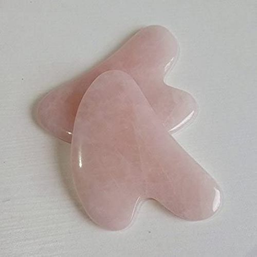 pink rose quartz gua sha board skin renewal natural handmade healing jade stone guasha scraping facial massage tools