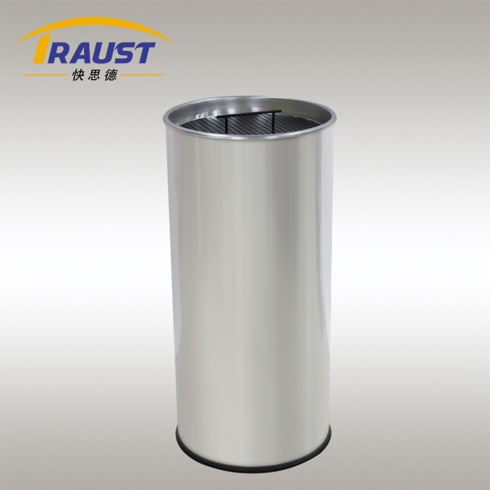 Traust indoor stainless steel metal round cleaner clear recycling dust waste trash can bin