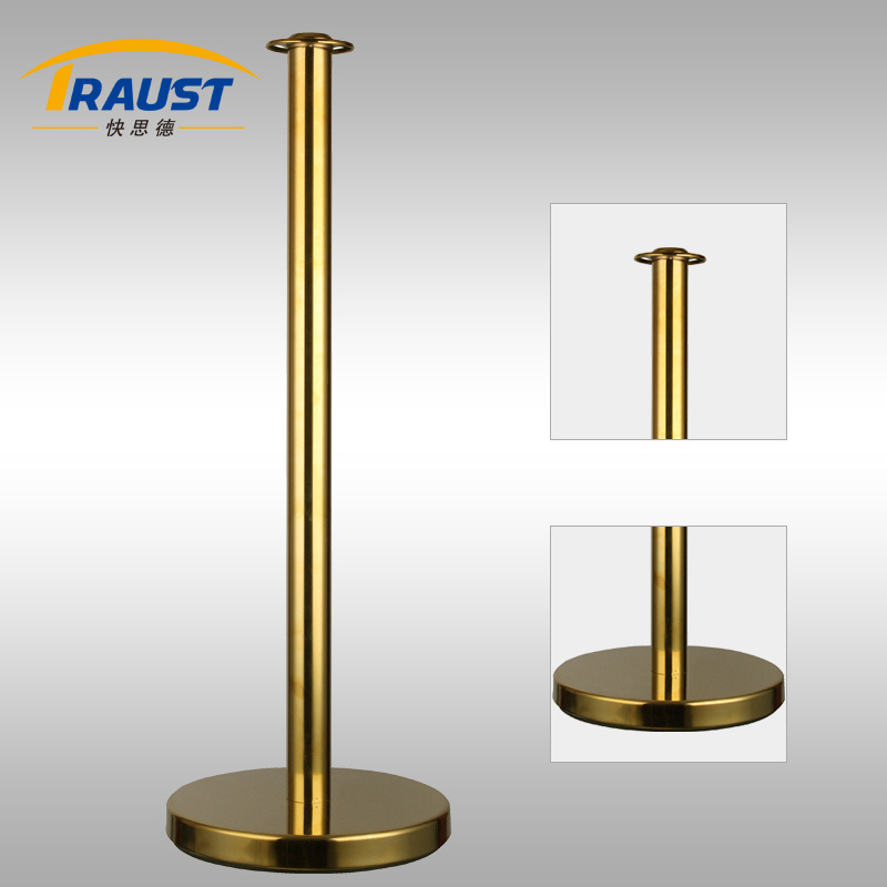 Traust wholesale outdoor sign stand stainless steel black pipe queue pole barrier post stanchions set for crowd control