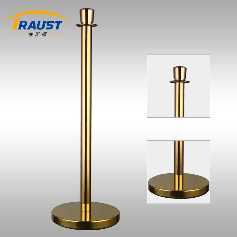 Traust wholesale outdoor sign stand stainless steel black pipe queue pole barrier post stanchions set for crowd control