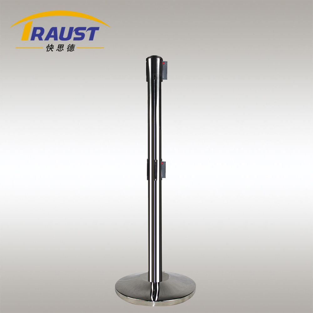 Traust removable security retractable double belt metal barricade, queue tape airport barricade