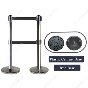 Traust removable security retractable double belt metal barricade, queue tape airport barricade