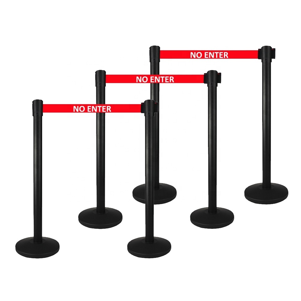 Traust black retractable barrier vip stanchion queue stands