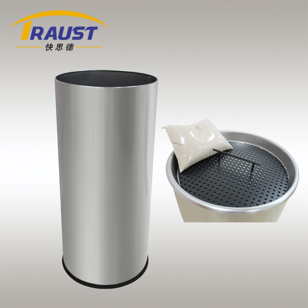 Traust indoor stainless steel metal round cleaner clear recycling dust waste trash can bin