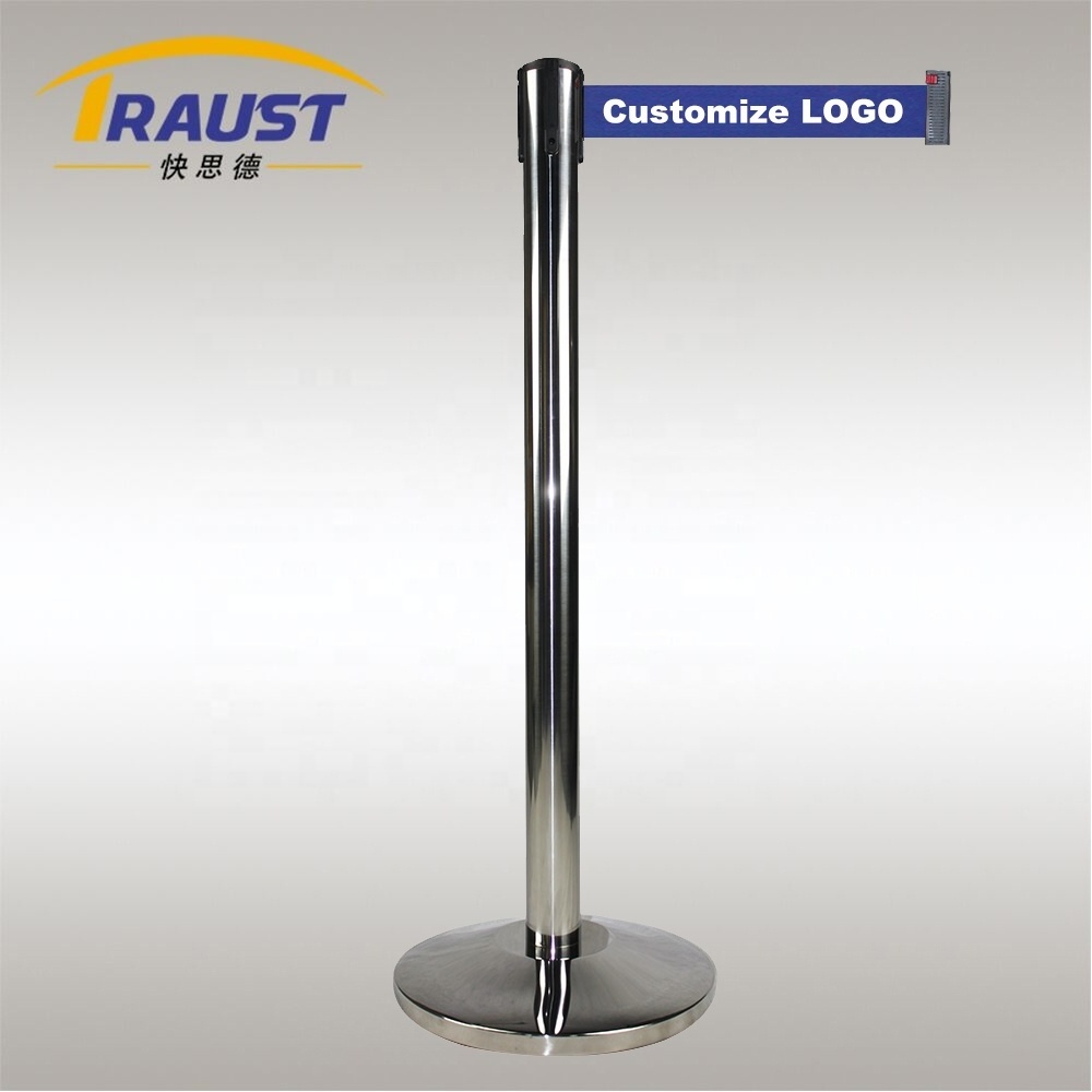 Traust black retractable barrier vip stanchion queue stands