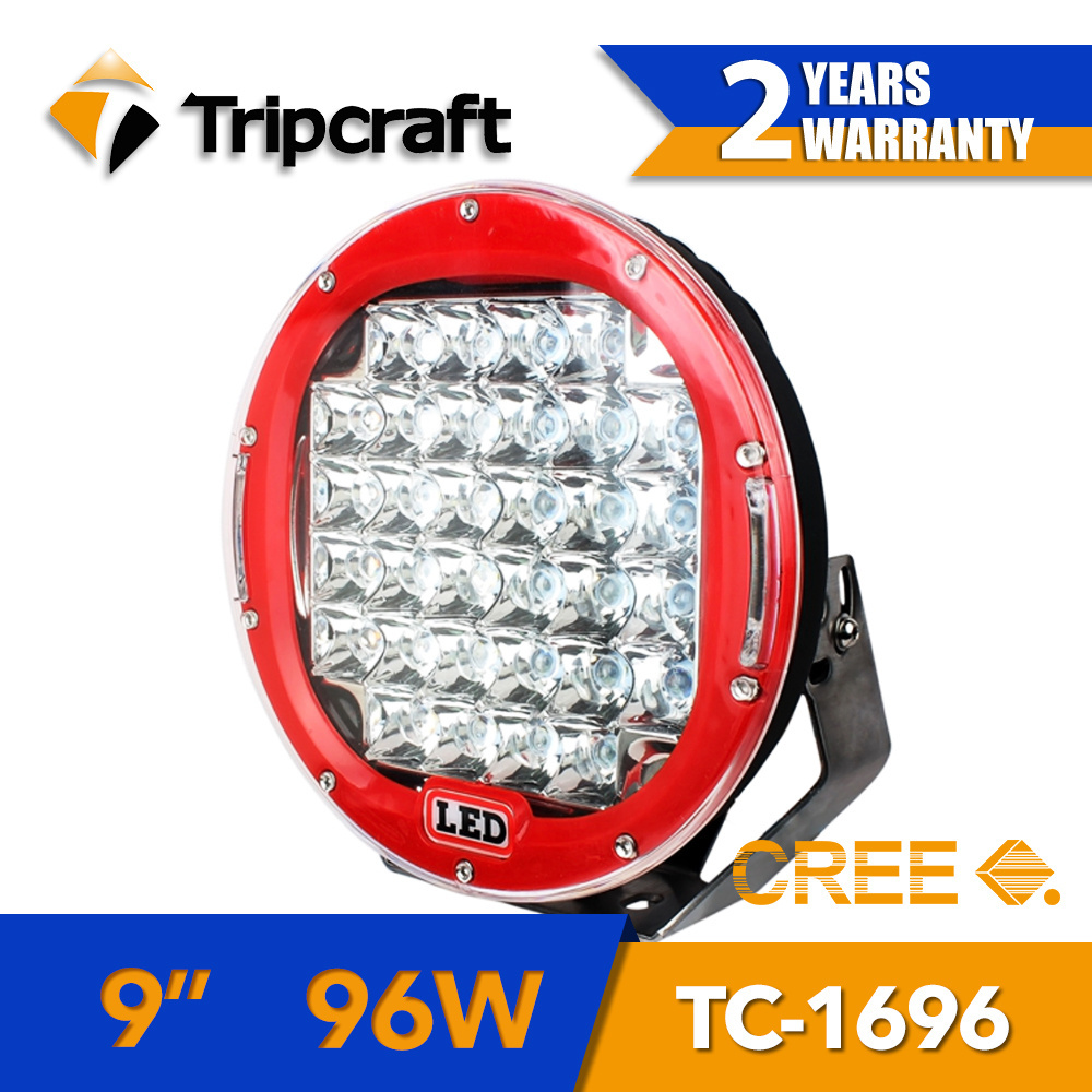 Factory High Power 9Inch 96W 185W  Round Offroad LED Work Light for Forklift Tractor Truck Auto Off road  Spot driving Lamp