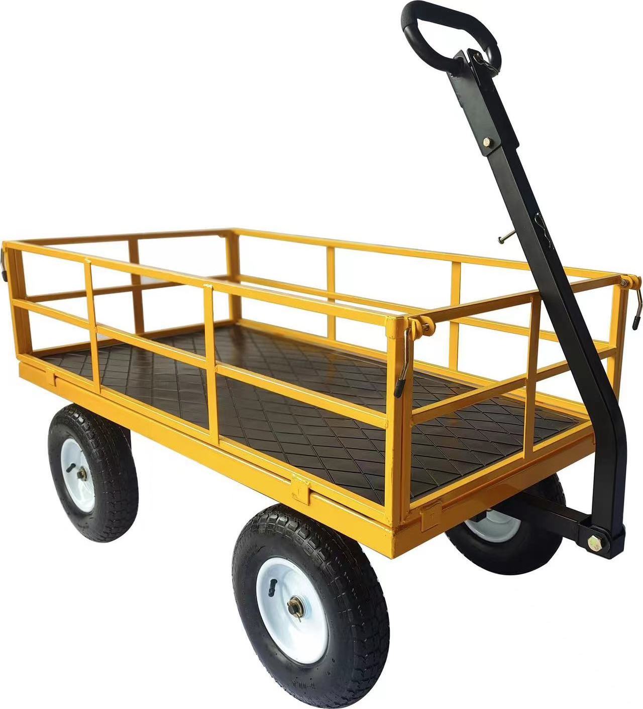 heavy duty four wheel steel mesh garden mesh cart wheelbarrow