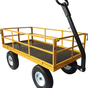 heavy duty four wheel steel mesh garden mesh cart wheelbarrow