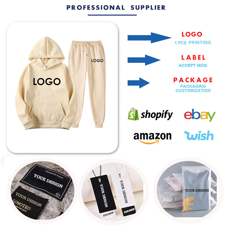 Custom Logo Ladies Blank Running Tracksuit Set For Women Two Piece Hooded Set Mens Jogging Suit men Sweatsuit Set Suits