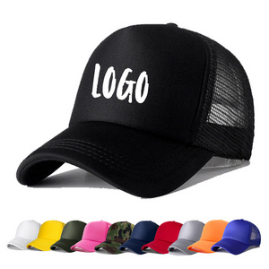 Wholesale Golf Gorras hats Custom Logo Foam Mesh Cheap 5 Panels Blank Baseball Cap Polyester Rope Trucker Hat